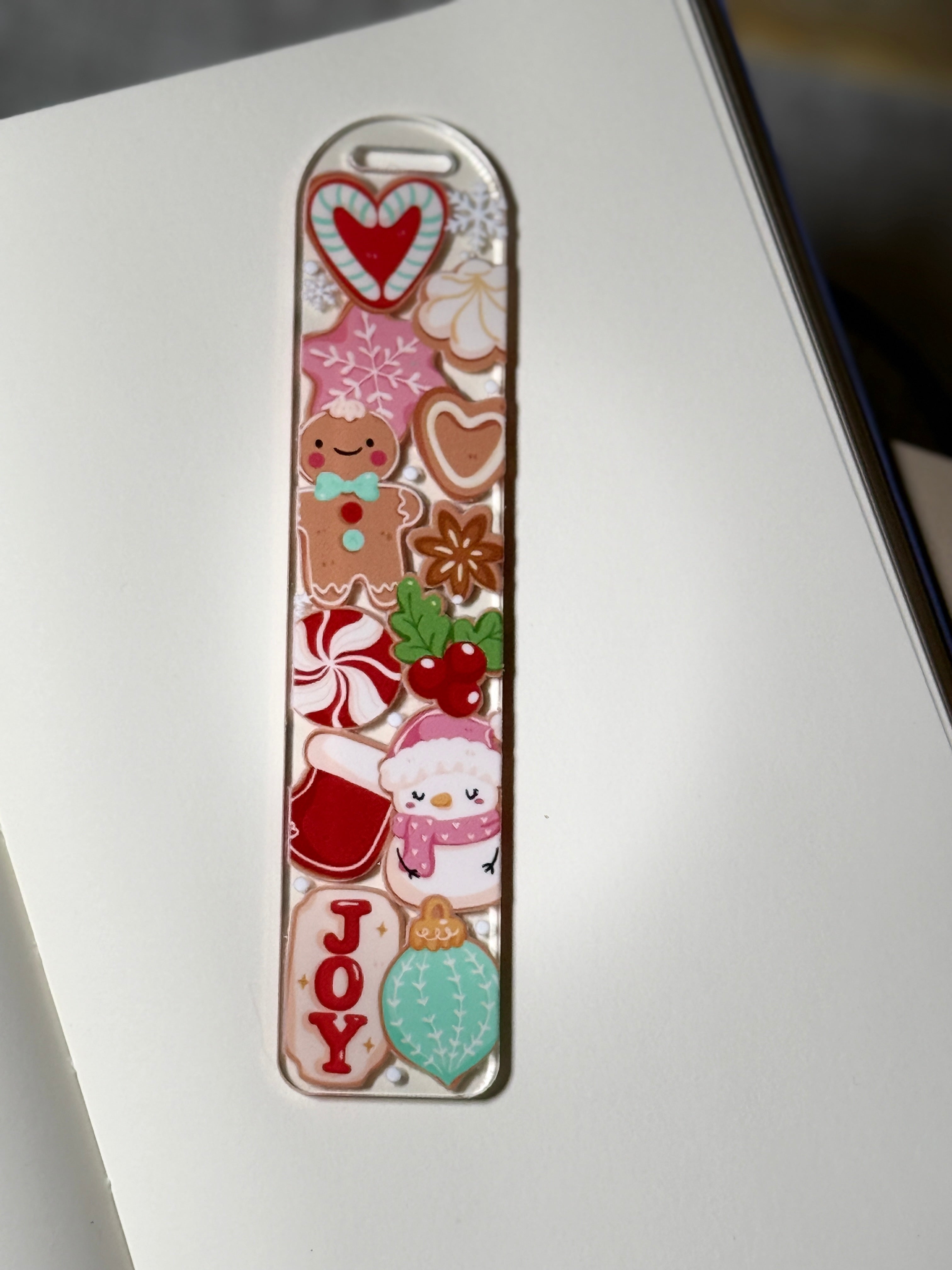 Pastel Gingerbread Joy Bookmark – Holiday Page Marker