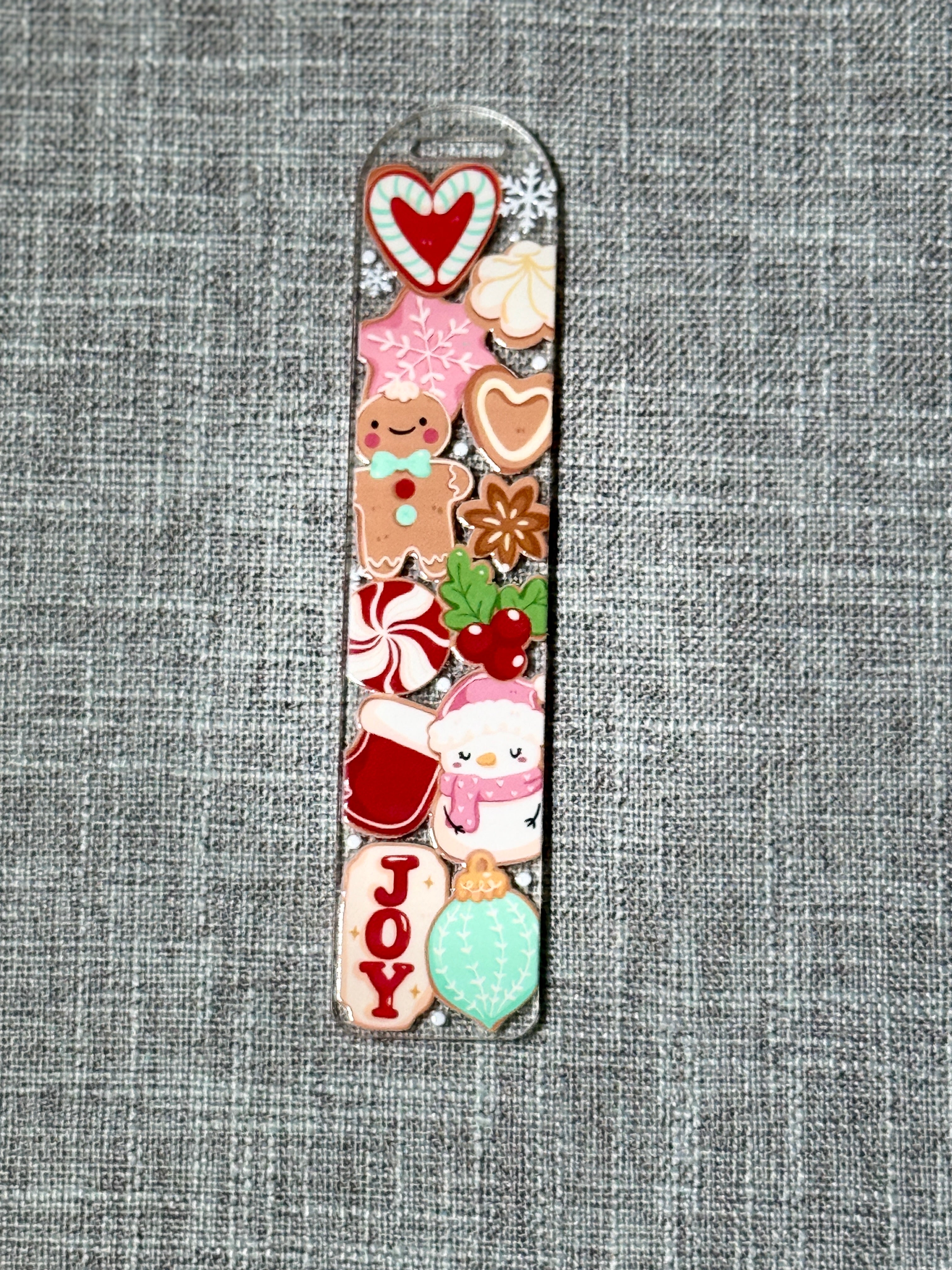 Pastel Gingerbread Joy Bookmark – Holiday Page Marker