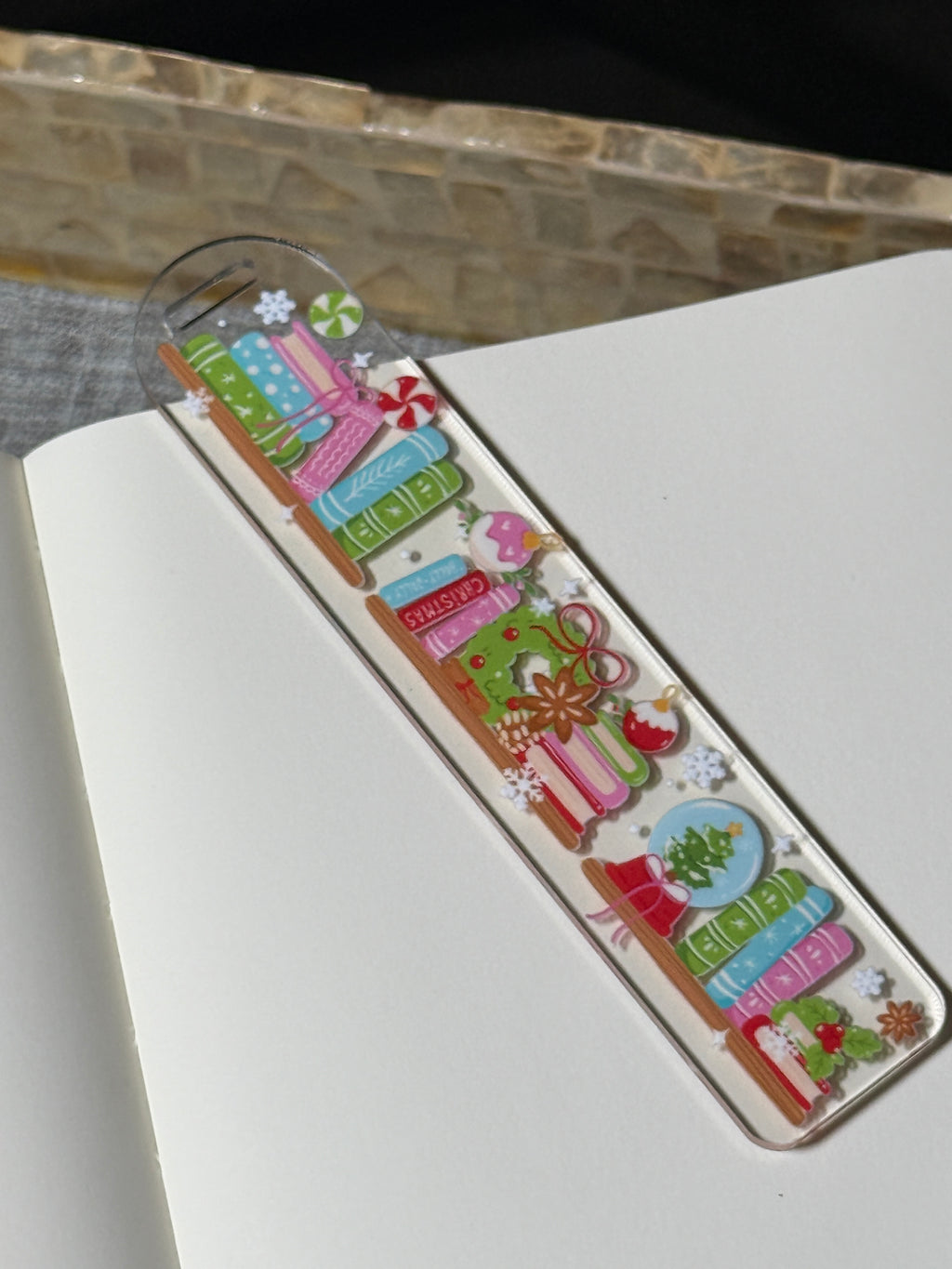 Cozy Christmas Book Nook Bookmark – Holiday Page Marker