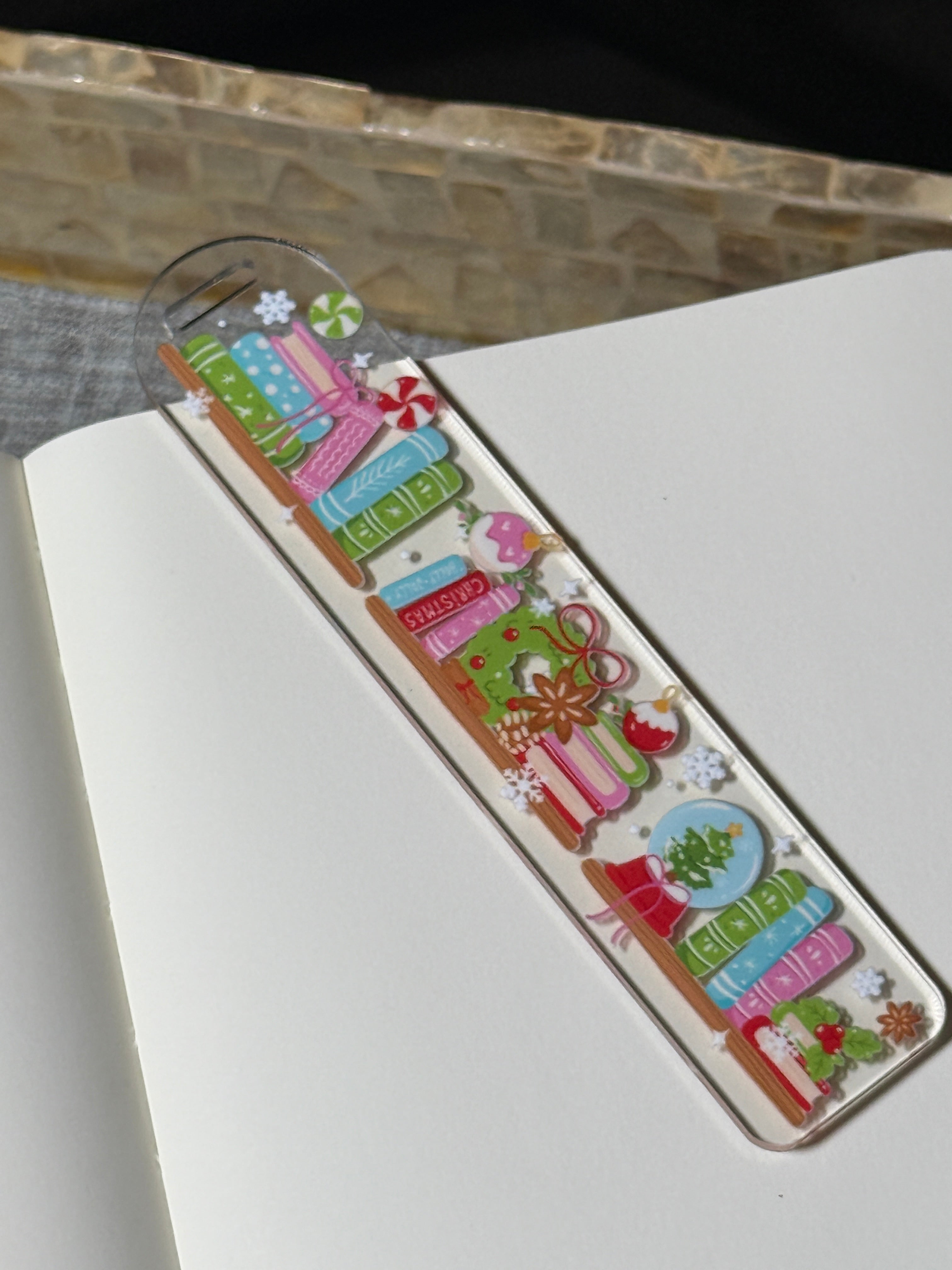 Cozy Christmas Book Nook Bookmark – Holiday Page Marker