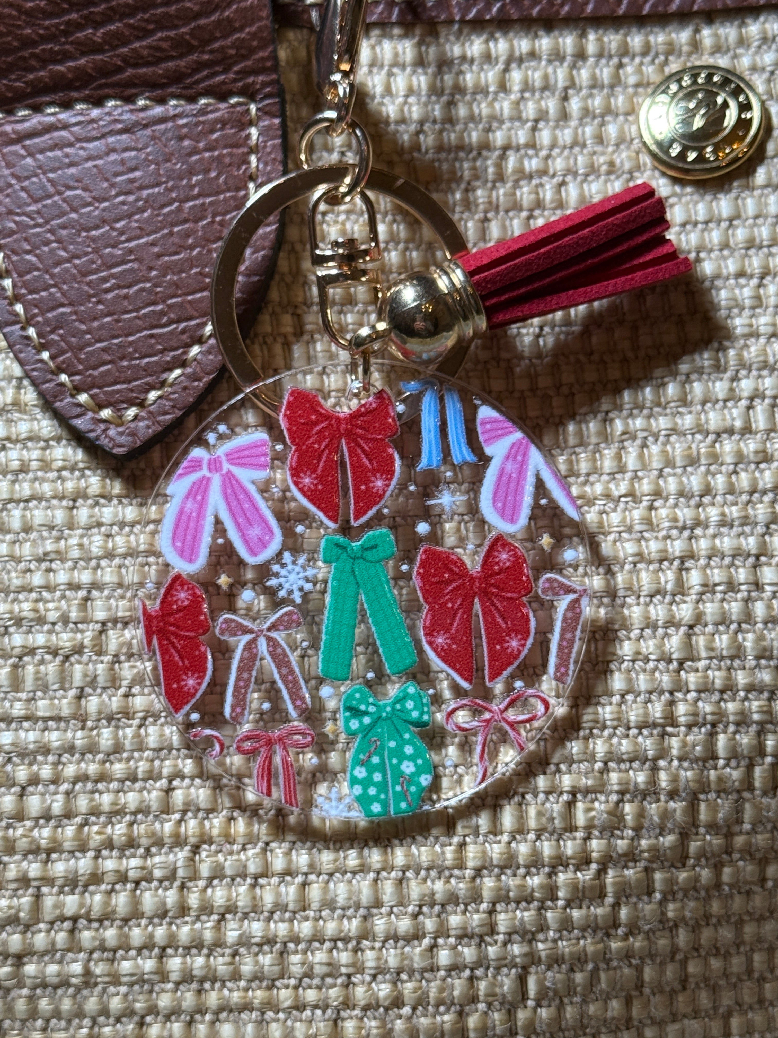 Holiday Bow Parade Purse Charm – Christmas Bag Charm