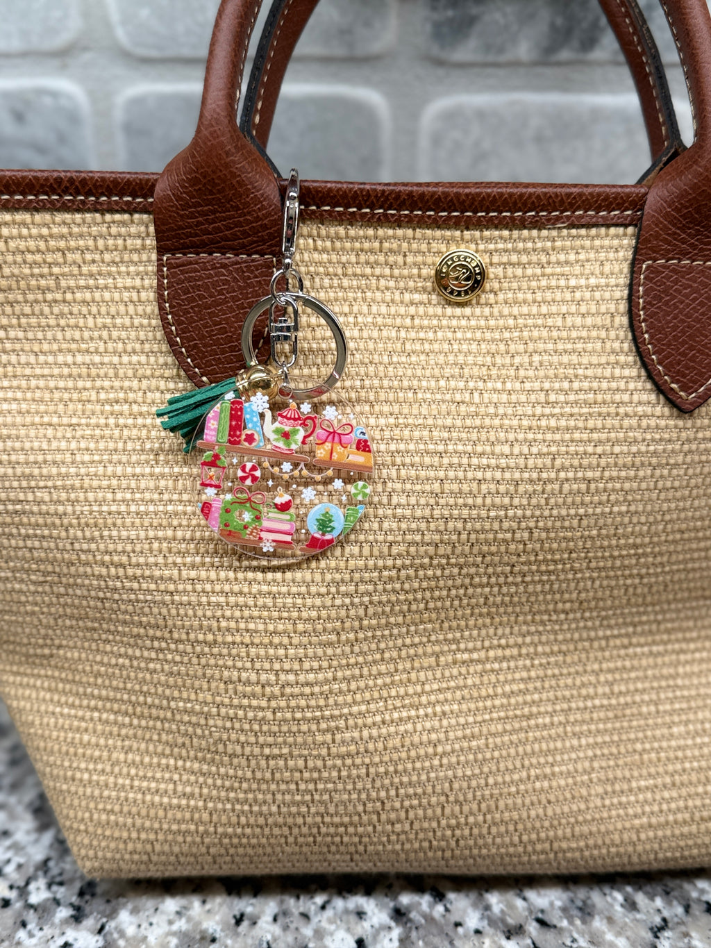 Cozy Christmas Book Nook Purse Charm – Christmas Bag Charm