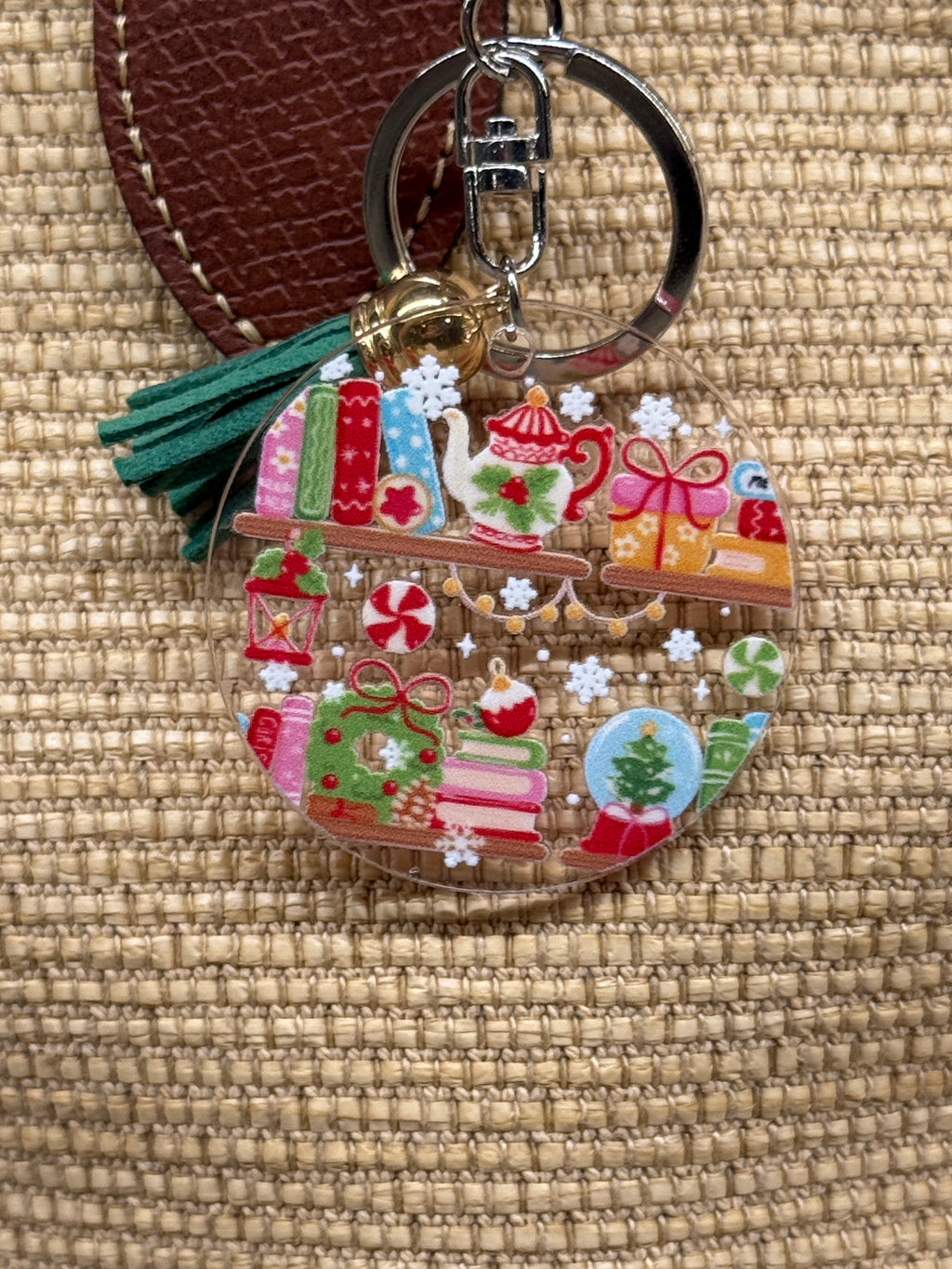 Cozy Christmas Book Nook Purse Charm – Christmas Bag Charm
