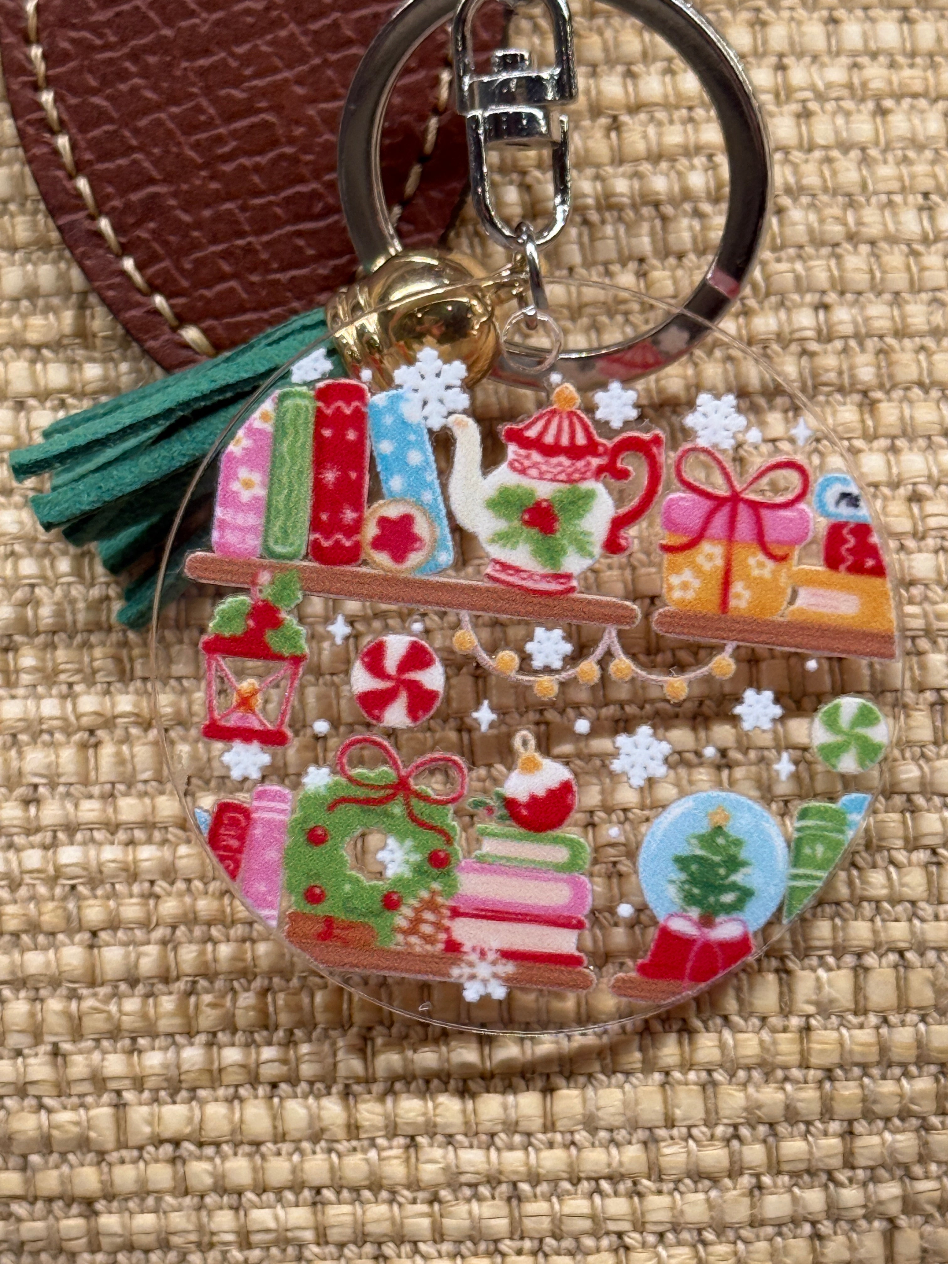 Cozy Christmas Book Nook Purse Charm – Christmas Bag Charm